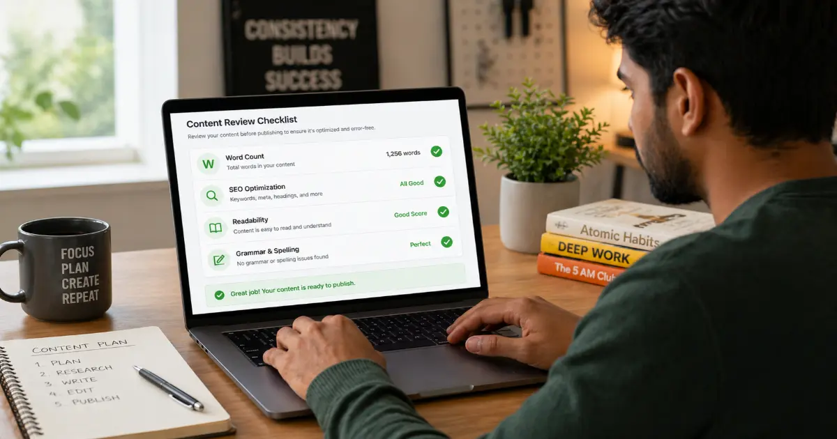 Final content checklist for SEO optimization and accuracy