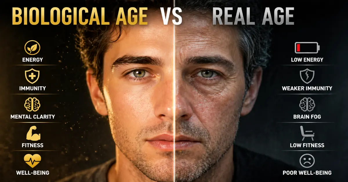 Comparison between biological age and chronological age in human aging