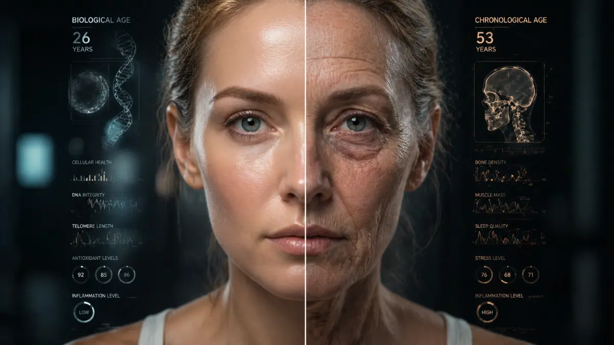 biological age vs chronological age comparison visual example