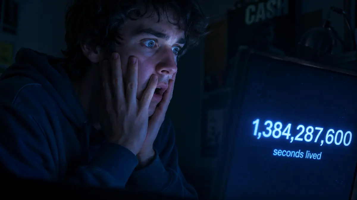 person shocked seeing age in seconds using date of birth calculator