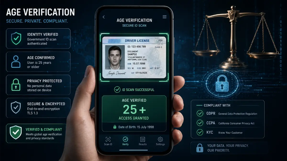 online age verification system using date of birth and identity validation