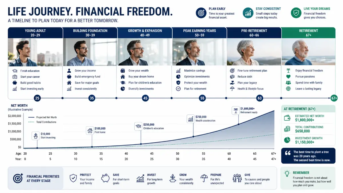 retirement age calculation timeline based on date of birth and financial planning