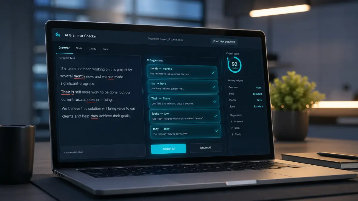 Professional AI Grammar Checker | Perfect Your English Writing