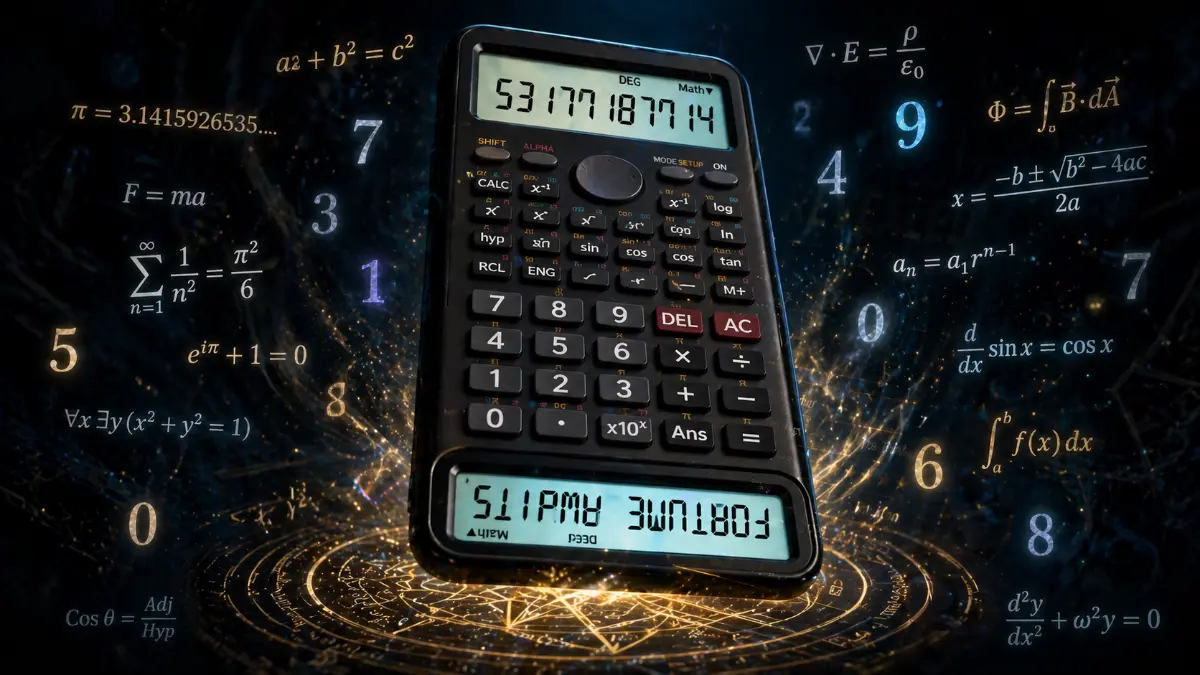 calculator math trick revealing hidden message using numbers
