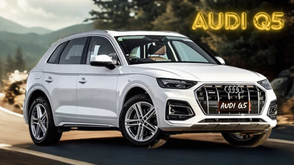 Audi Q5 2026 top model in Indian cityscape at twilight, highlighting luxury, mileage and the latest Audi Q5 top model price in India