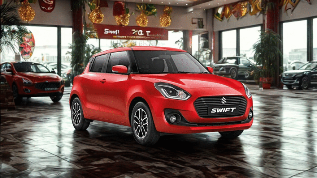 Maruti Swift vs Swift Dzire parked side by side for price and feature comparison in India