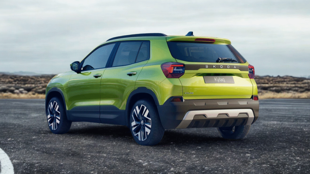 Skoda KylAQ 1.0 TSI engine close-up with performance specs